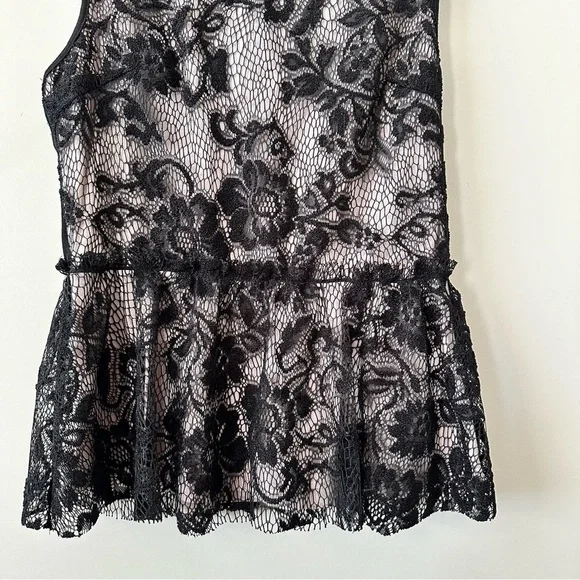 Anthropologie-Deletta Lace Peplum Sleeveless Top (Size:Medium) - Picture 8 of 11